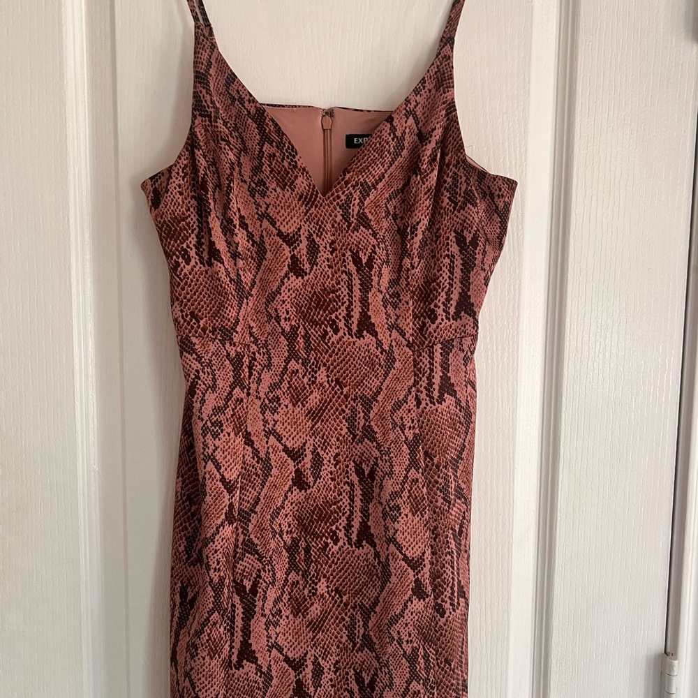 Express Snake Print Slip Dress — M